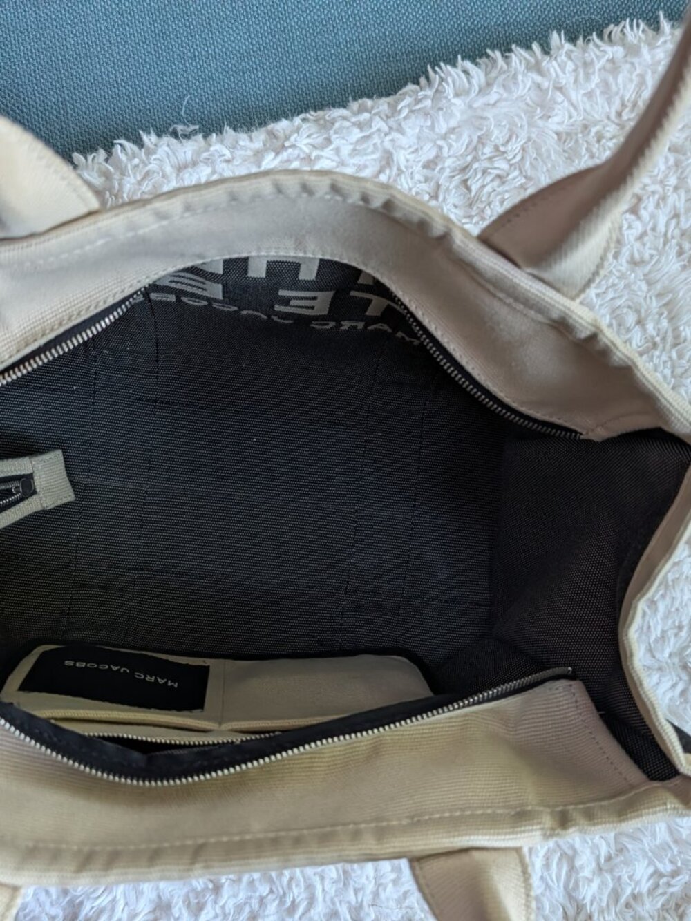 Marc Jacobs The Jacquard Large Tote Bag Warm Sand Beige - Picture 5 of 7